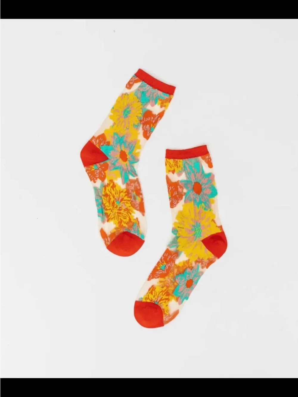 Sock Candy Flower Power Sheer Crew Sock. Price firm.